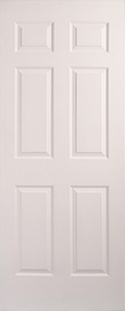 Puerta de tambor hdf con 6 paneles color blanco o sin brillo